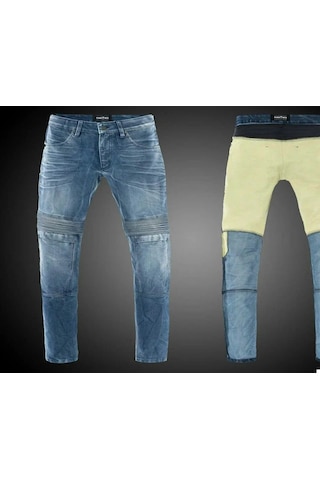 Motoanl Likralı Kumaş Korumalı Kevlar Kot Motosiklet Pantolonu