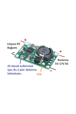 18650 TP5100 1S (4.2V) Ve 2S(8.4V) Lityum Pil Batarya Şarj Modülü