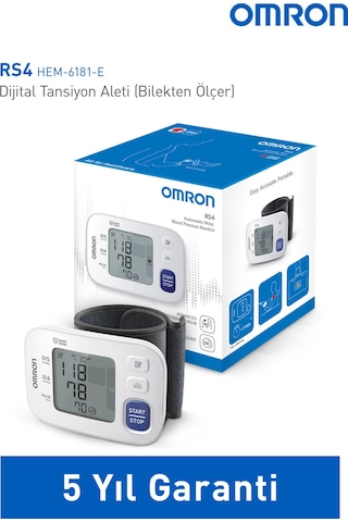 Omron RS4 Bilekten Dijital Pilli Tansiyon Aleti – Intellisense Teknolojili, Sensörlü, 60 Ölçüm Hafızalı