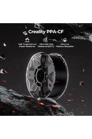 Creality Hyper Ppa-cf Filament 1.75mm Siyah, 3d Yazıcı Filamenti 1kg Dış Mekanda Fonksiyonel Parçaların Basımına Uygundur, Hava Koşullarına Ve Isıya Dayanıklıdır