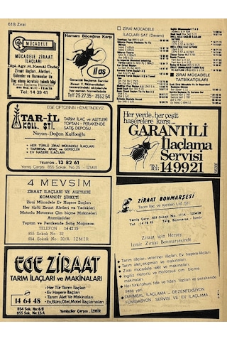 İzmir 1982-1983 Meslek Reklam İlanı Efemera S617