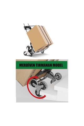 Deko Turkey Katlanır Merdiven Çıkabilen Koli Taşıma Arabası 80kg