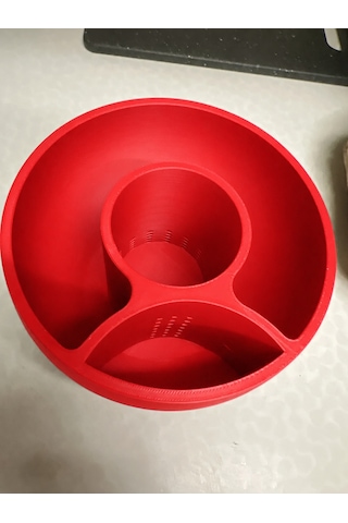 3d Baskı 3lü Sukulent Saksısı Ve Kalemlik Organizer - Dekoratif Masaüstü Bitki Saksısı-kırmızı