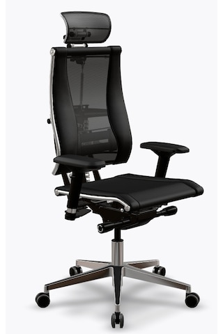 Yoga Ergonomik Koltuk Bel Destekli, Tekerlekli, Yükseklik Ayarlı, Deri Yönetici Koltuğu - A4.3.15.139 Siyah