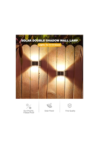 Monyee Güneş Enerjili 4'lü Led Duvar Lambası - Dış Mekan İçin Ip65 Su Geçirmez, Çelik Yapı, Beyaz Işık, Bahçe Ve Bahçe Aydınlatması Beyaz