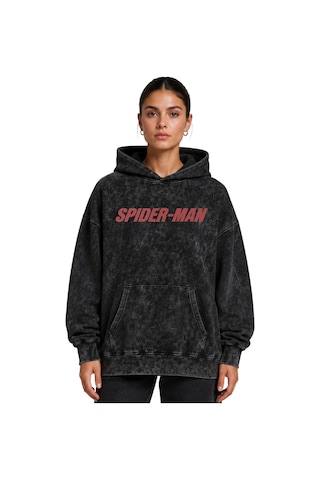 Sevbano Spider-man Örümcek Adam Film Kahramanı Baskılı Unisex Oversize Pr Siyah
