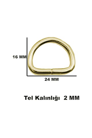 Anahtarlık Montaj Halkası D Çanta Bağlantı Halkası 24x16 Mm 100 Adet Gold Gold