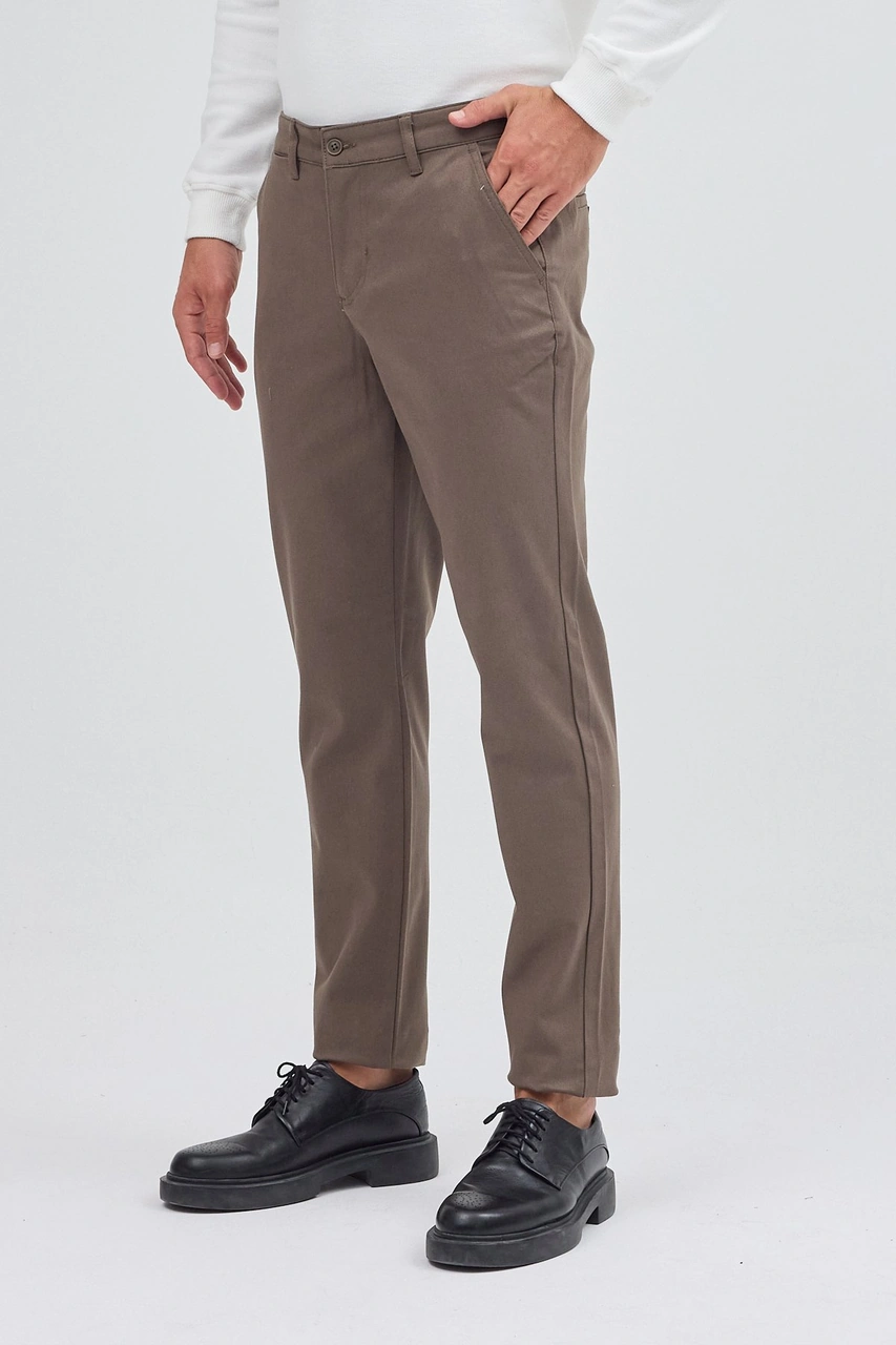 İmza Haki Yan Cep Düz Paça Pamuklu Slim Fit Chino Casual Pantolon 1003255155 Haki