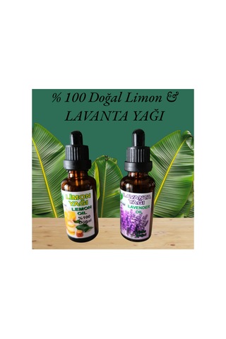 %100 Doğal Bitkisel Limon Yağı 30 Ml + Lavanta Yağı 30 Ml İkisi Birlikte