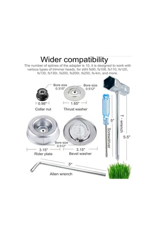 Monyee 9 İnç Çelik Tellerli 6-bıçaklı Orman Çim Kesici, Evsel Bahçe Çalı Kaldırma Aleti, Benzinli Makinalara Uyumlu Tamir Parçası