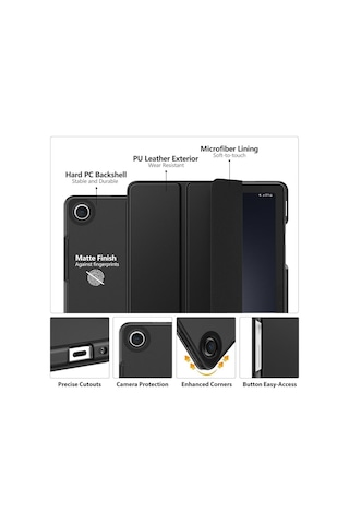 Samsung Galaxy Uyumlu Tab A9 8.7inç X110 X113 X115 X117 Kılıf New Pu Deri Smart Standlı Case Uyku Modlu