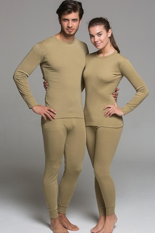 Unisex Haki Active Yetişkin Termal Içlik Takım Haki