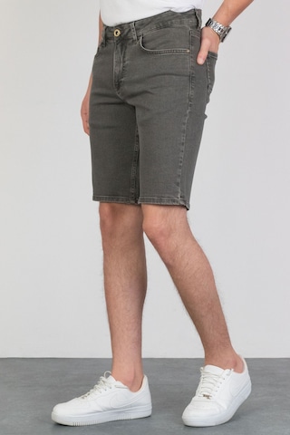 HLT Jeans Erkek Haki Slim Fit Likralı Denim Esnek Jeans Kot Şort 001