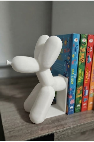 Modern Balon Köpek Kitap Tutucu Seti Dekoratif Ve Fonksiyonel Tasarım