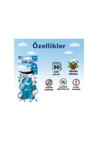 Little Joe Okyanus Araç Asma Koku Ocean -30 Gün -ipli Oto Kokus