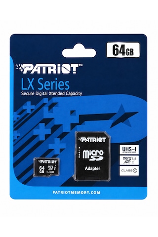 Patriot Lx Series Sdxc 64 Gb Cl10 Hafıza Kartı Adaptörlü