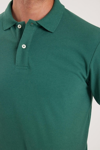Tudors Erkek Slim Fit Dar Kesim Pamuklu Yumuşak Dokulu Serin Tutan Kumaş Düz Pike Yeşil Polo Yaka Tişört-33700 Yeşil