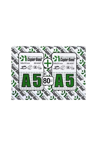 Copier Bond A5 Fotokopi Kağıdı 5 Paket X 1000 Sayfa Toplam 5000 Sayfa Genel