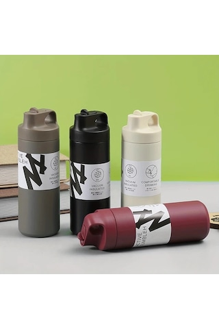 Besthome1 1 Adet Active Termos Paslanmaz Çelik Vakumlu 550ml 19 35oz Çubuklu Ve Saplı Günlük Ve Dış Kullanım İçin