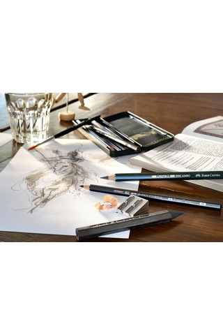 Faber-castell Castell 9000 119200 Kurşun Kalem, Kauçuk Uçlu, Sert Çok Renkli