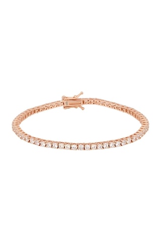 Monemel Swarovski Orta Boy Su Yolu Bileklik Rose Gümüş 2,5mm B01112r Gümüş - Rodyum