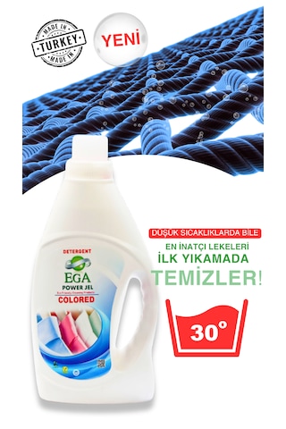 Ega Kimya Power Jel Siyah ve Renkli Sıvı Yıkama Deterjanı 2 x 1100 ML