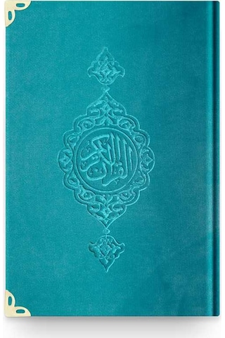 Çanta Boy Kadife Kur'An-I Kerim (Turkuaz. Yaldızlı. Mühürlü) N11.1727