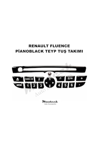Renault Fluence Teyp Tuş Takımı Pianoblack 2009-2016
