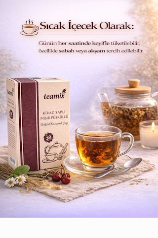 Kiraz Saplı Mısır Püsküllü Bitkisel Karışımlı Çay 60 G 30 Süzen Poşet
