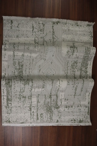 Bahar Serisi Krem Yeşil Yumuşak Geçişli Modern Desenli Halı Bt373 Renkli