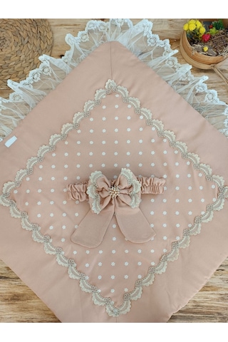 Yenidoğan Pamuk Papatya Desenli Trilüks Unisex Kundak Bebek Battaniyesi Çok Renkli