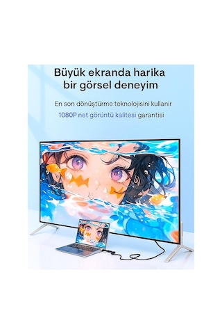 Hd08 Usb 3.0 5gbps To Hdmı Dönüştürücü Adaptör 1080p Fullhd Aynalama Ve Genişletme Modu