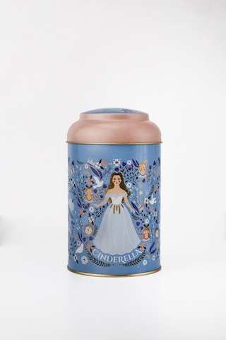 Fairytale Cinderella Desenli Yuvarlak Metal Saklama Kabı, 10,5 X 15 Cm, 1,1 Lt Desenli