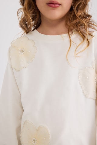 Panço Kız Çocuk Ekru Sweatshirt Krem