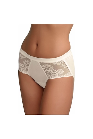 Blackspade 1311 Kadın Pamuk Yüksek Bel Dantelli Külot-krem Krem