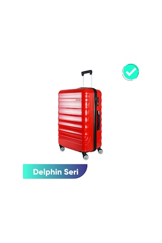 Vegmann Delphin Kırmızı Büyük Boy Valiz Kırmızı