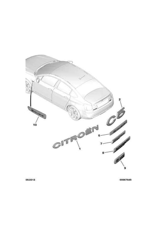 Citroen C5 - C5 Ve Citroen Yazısı Bagaj Kaputu Üzeri