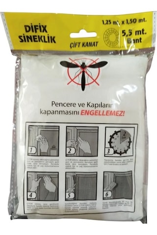 125 X 150 Cm Çift Kanat Sineklik Yapıştırma Bantlı
