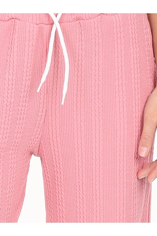 Denokids Kız Çocuk Geniş Paça Pembe Basic Eşofman Altı Renkli Pembe