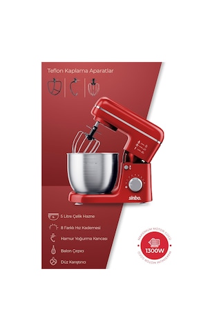 Sinbo SMX-2771 Stand Mikser 1300W 5L Çok Fonksiyonlu Stand Mikser - Mutfak Şefi
