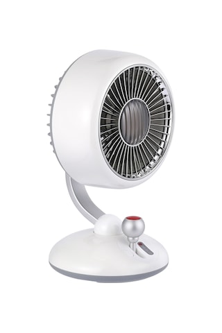 Juo Q3 Şarjlı Masaüstü Fan Led Işıklı Taşınabilir Mini Vantilatör 3 Kademeli Retro Beyaz