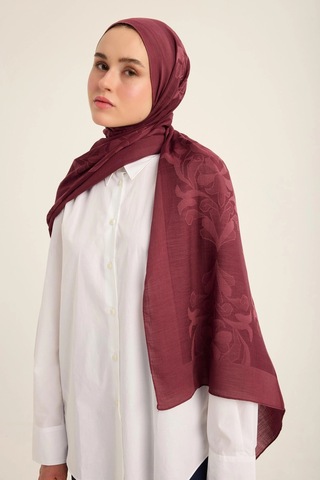 Maisa Duru İpek Pamuk Tensel Şal 70 190 Cm - Bordo 3219