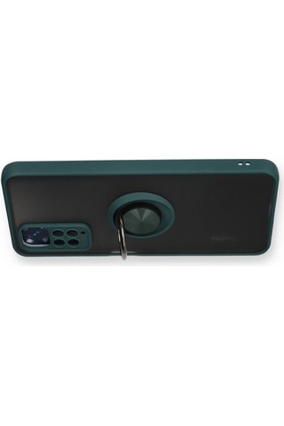 Xiaomi Redmi Note 11 Kılıf Montreal Yüzüklü Silikon Kapak - Yeşil Düz Renkli