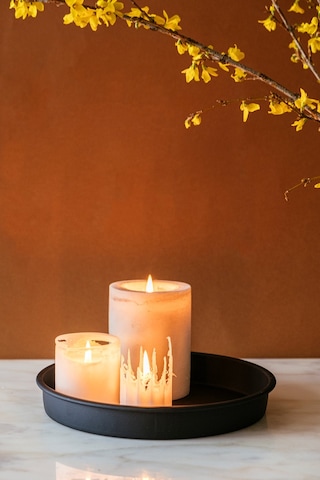 Büyük Boy Rustik ve Şık  Country Tarzı Siyah Metal Tepsi