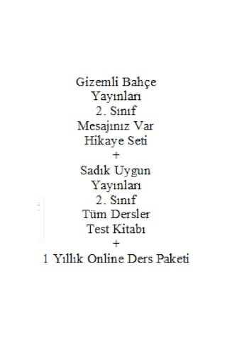 2. Sınıf Hikaye Kitabı Seti Mesajınız Var Yeni + Sadık Uygun Yayınları Tüm Dersler 2. Sınıf Test Kitabı Yeni + 1 Yıllık Online Ders Paketi Yeni