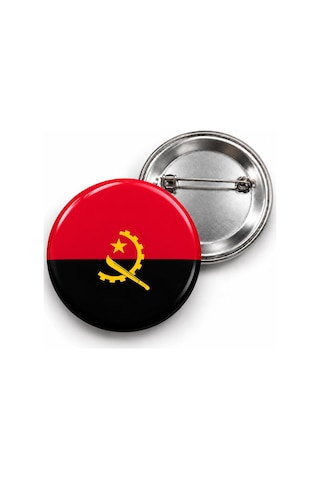 Angola Bayrağı - 58mm Rozet Çok Renkli Angola Bayrağı - 58mm Rozet Çok Renkli