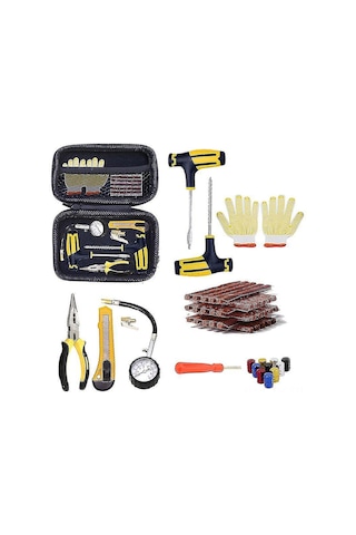 Teltree Otomobil Lastik Tamir Seti 15 Parça - Hızlı Tamir Araçları, Vakum Lastik İçin Uygun, Taşınabilir Kutuda