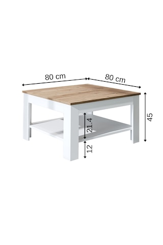Helsinki Orta Sehpa, Atlantik- Beyaz Suntalam 80 Cm