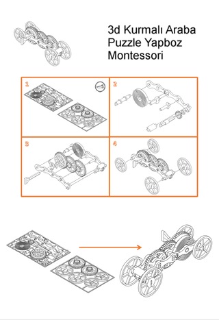 3d Kurmalı Araba Plastik Puzzle Yapboz Montessori