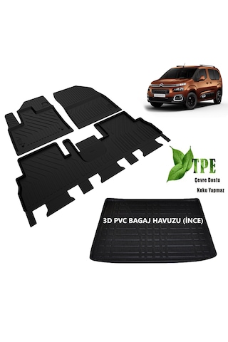 Citroen Berlingo Paspas Bagaj Havuzu Set 2019 2020 2021 2022 2023